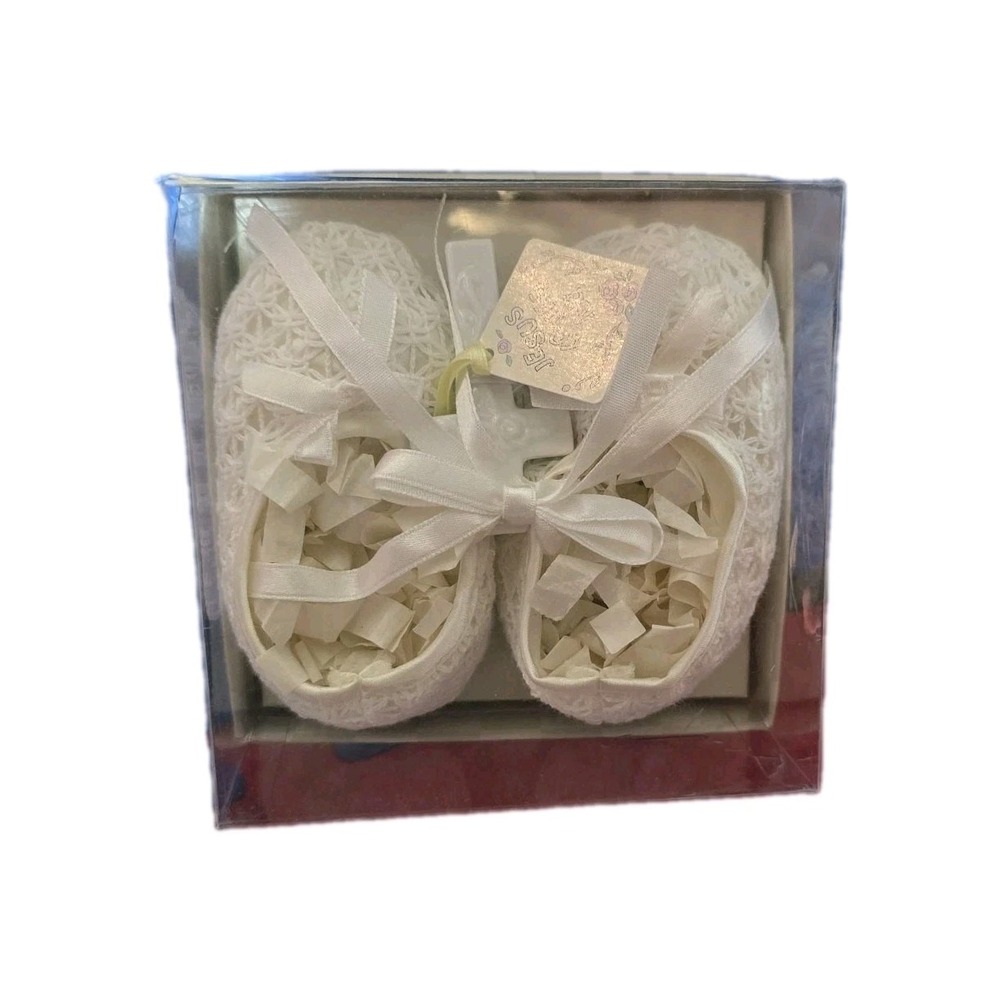 Lace Booties w/ Cross for Baby Gifts From Heaven - Russ Berrie